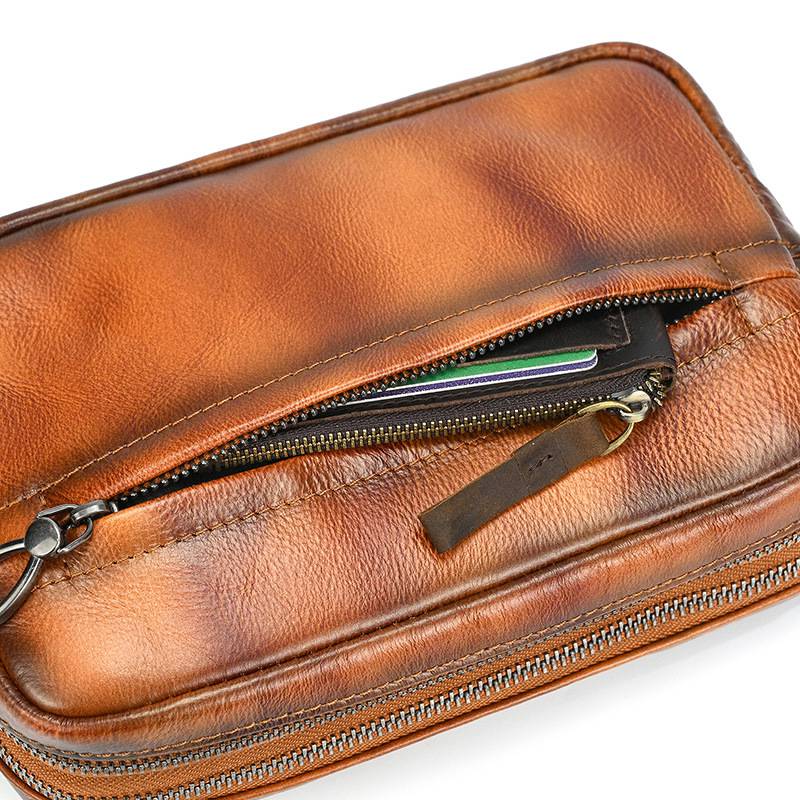 新品復古擦色單肩背包 兩用手抓包斜背包 男女手拿包植鞣革斜跨包 樹膏皮休閒包包推薦 真皮包包