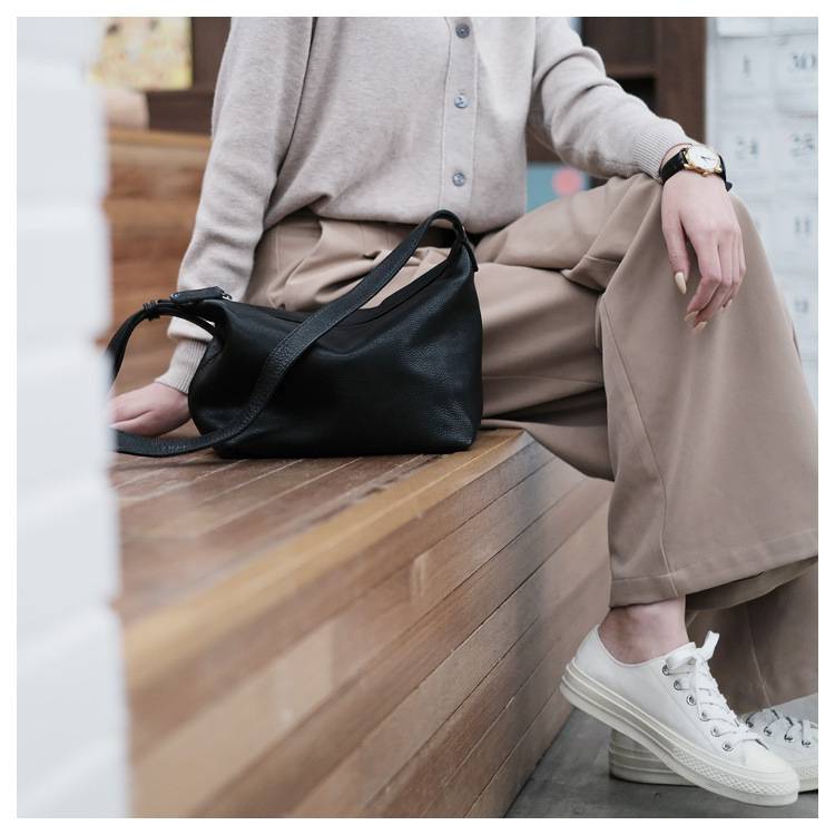 復古手工擦色頭層植鞣皮斜背包 高級質感牛皮水桶包托特包 新款真皮女包斜挎包推薦 真皮包包