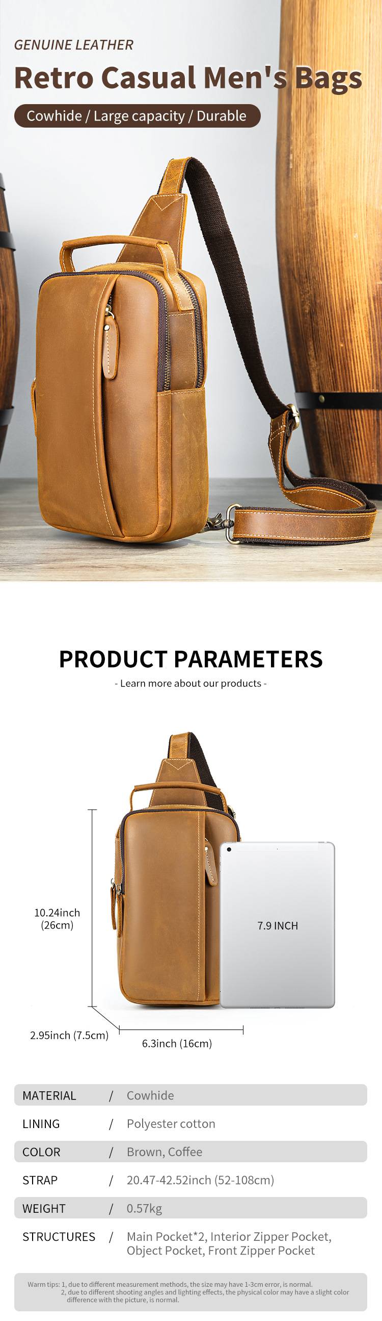 復古瘋馬皮男士胸包 真皮單肩旅行斜挎包 戶外新款休閑背包 新品男士斜背包胸前包推薦 真皮包包