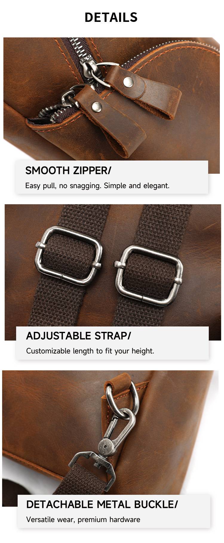 一包兩用 男士後背包 瘋馬皮胸包 真皮雙肩包 頭層牛皮肩背包休閑背包胸前包推薦