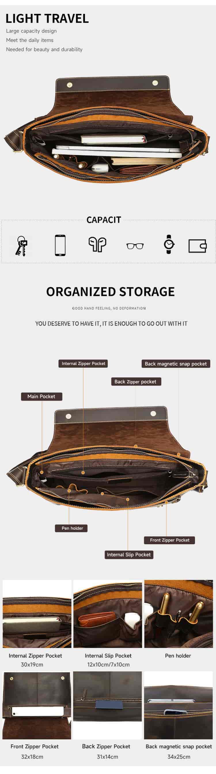 新款大號復古瘋馬皮男士郵差包 大容量16吋筆電包斜挎單肩包 真皮爆款斜背包公事包推薦 真皮包包