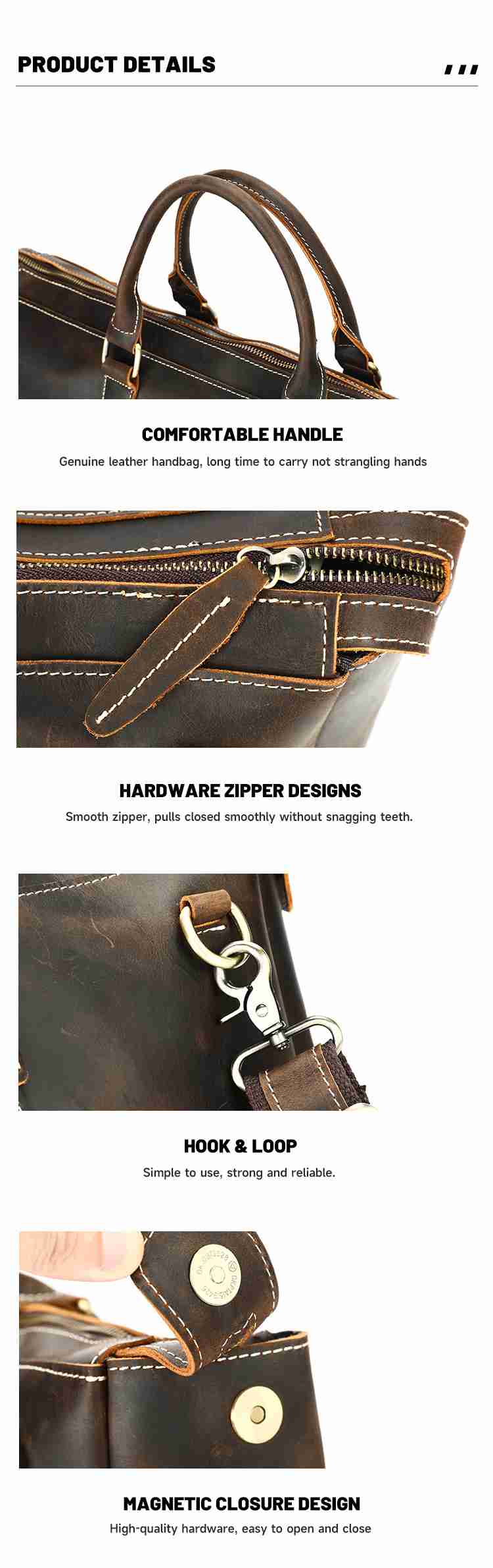 復古瘋馬皮單肩手提旅行包 高質感短途旅行袋 17吋筆電包旅行手袋 男士公事包推薦 真皮包包