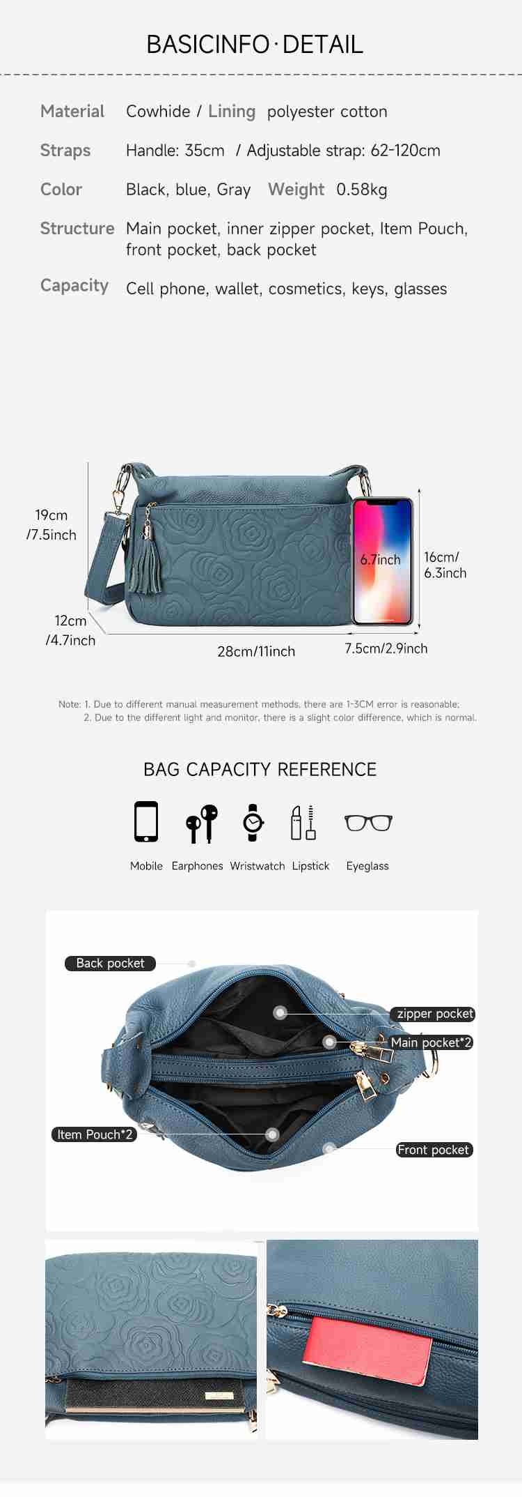 壓花設計頭層牛皮斜挎包 時尚百搭女士單肩包斜背包 氣質熟女真皮側背包 通勤腋下包推薦 真皮包包