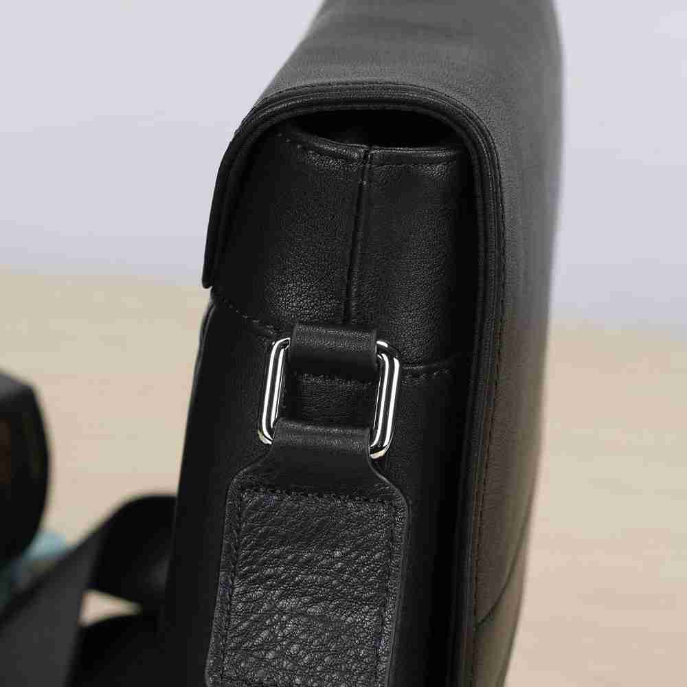 休閑商務通勤斜背包 男士豎款翻蓋單肩背包真皮斜挎包 新款簡約頭層牛皮單肩包推薦 真皮包包